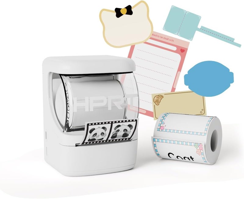 HPRT NEW1 Label Printer 2 Inch Portable Inkless Bluetooth Label Maker for Small Business, Home, School, Sticker Printer for Address, Logo, Barcode, Clothing, with Automatic Label Recognition（White） - Image 1